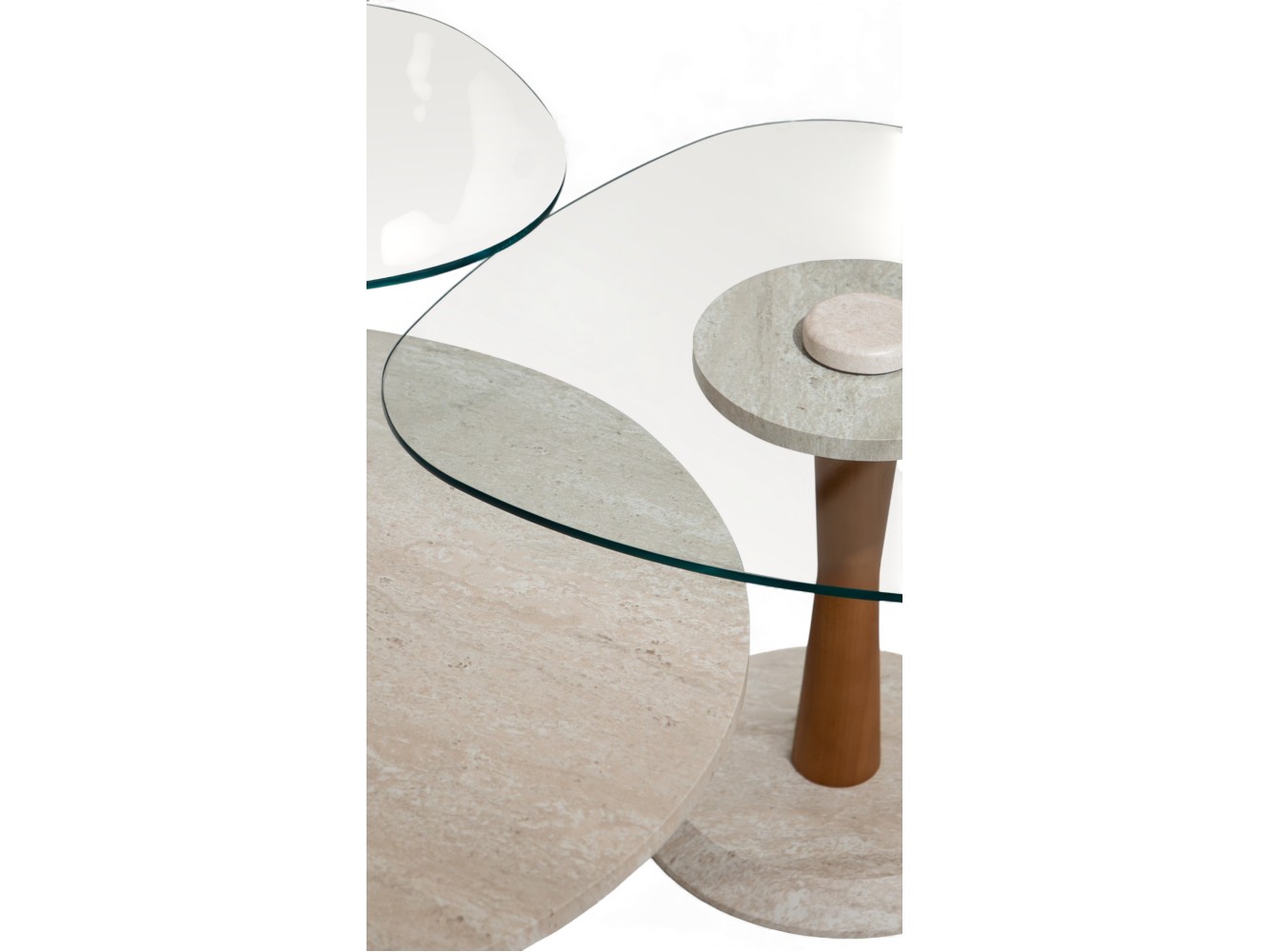 687 Walnut Travertine Set Of 3