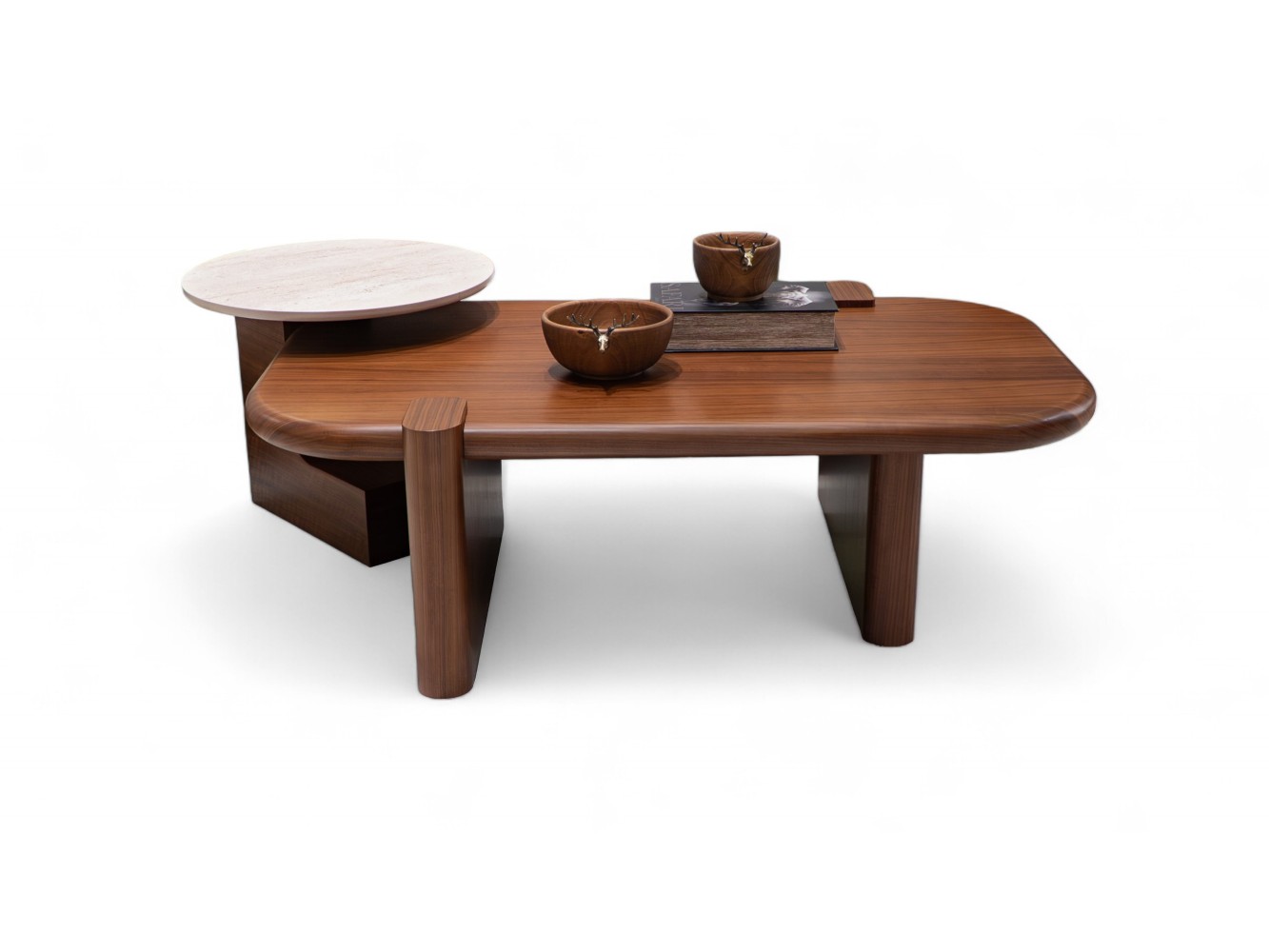 681 - 675 Walnut Travertine Set Of 2