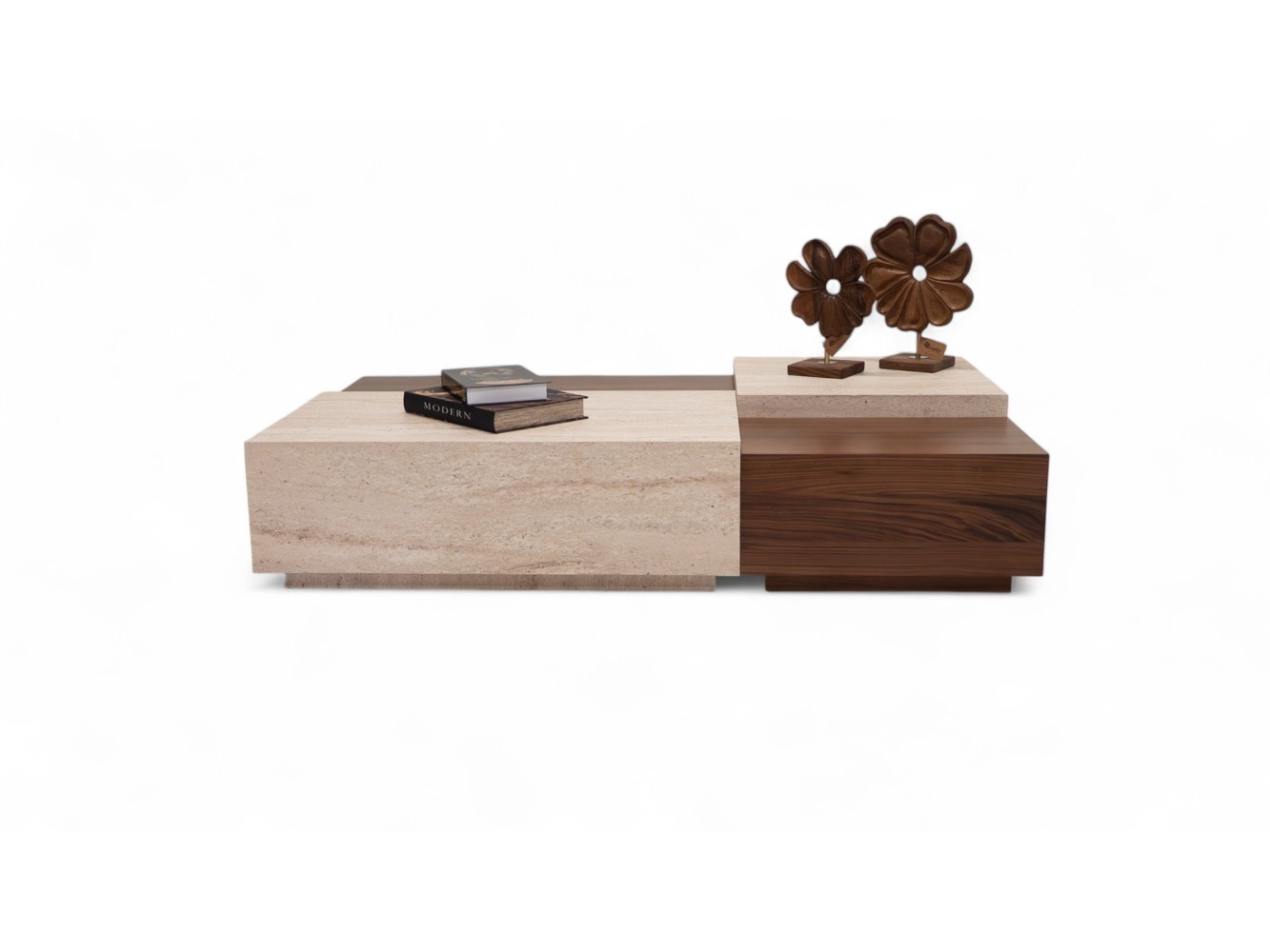 187 Walnut Travertine Set Of 4