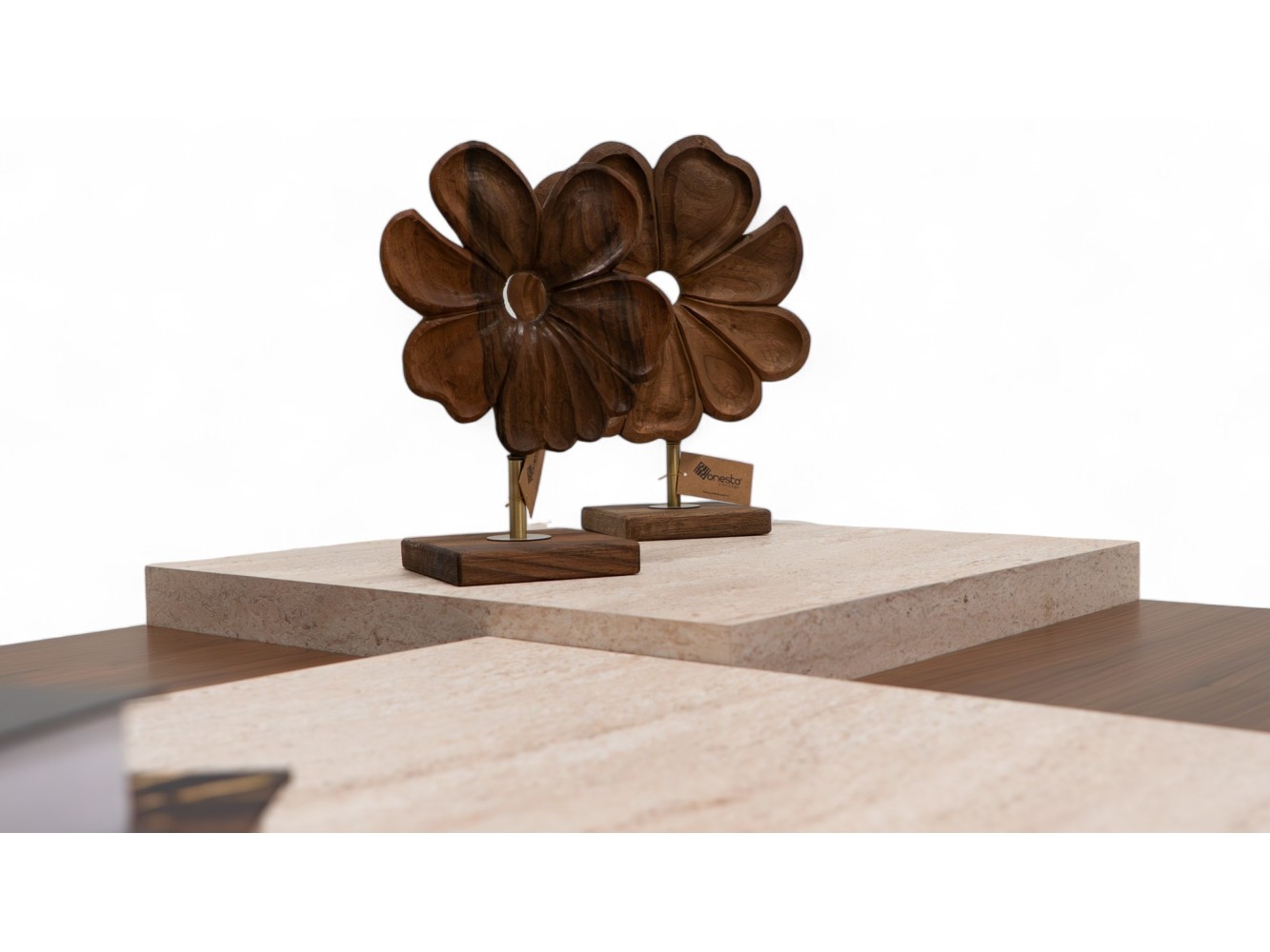 187 Walnut Travertine Set Of 4