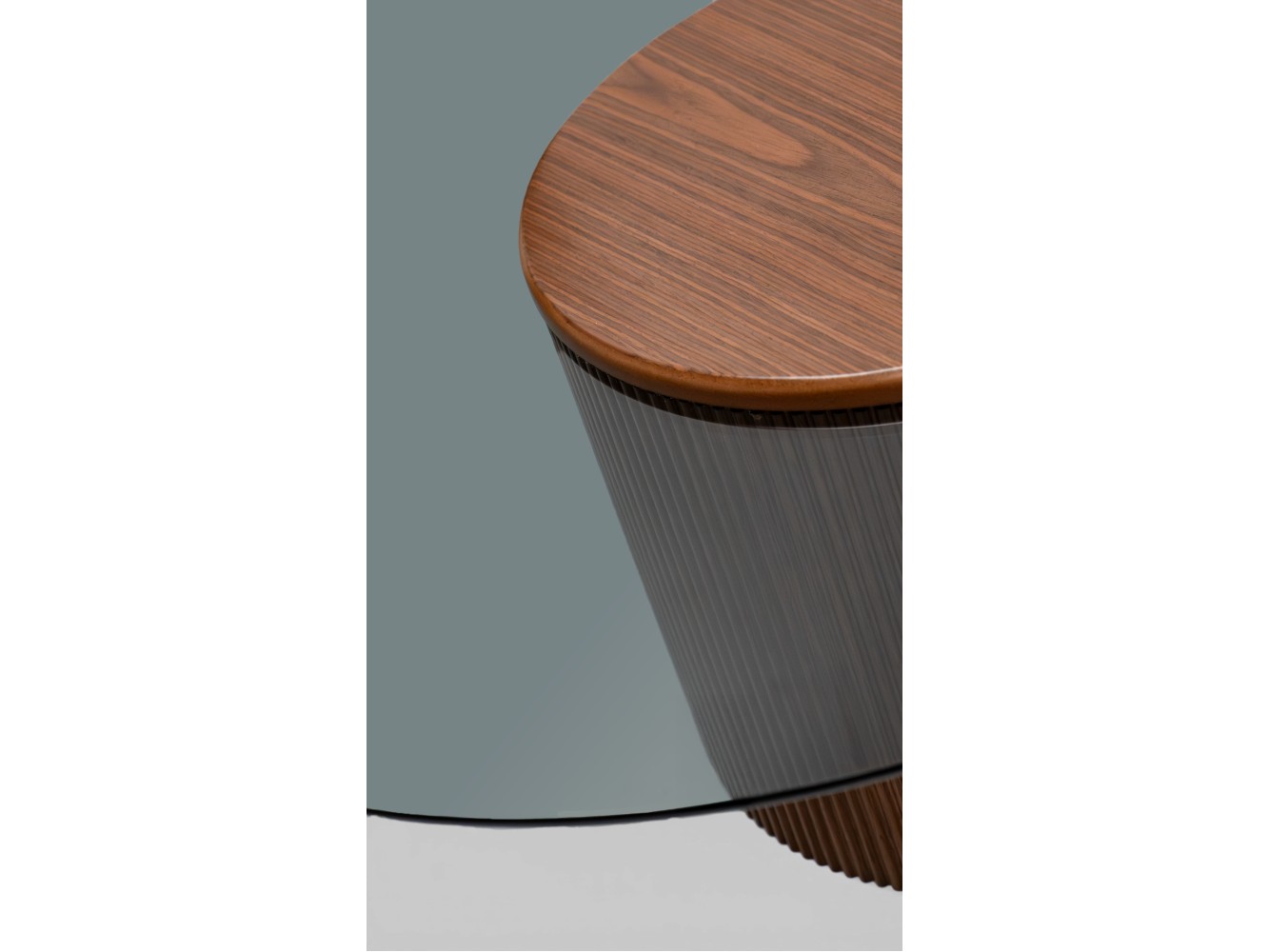 023 - 024 Walnut Smoked Glass Set Of 2