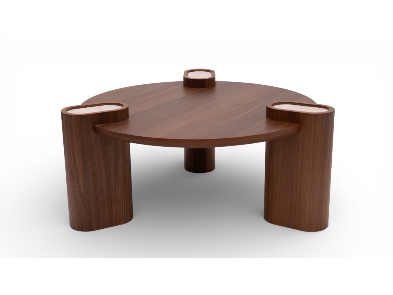 695 - 696 Walnut Travertine Set Of 2