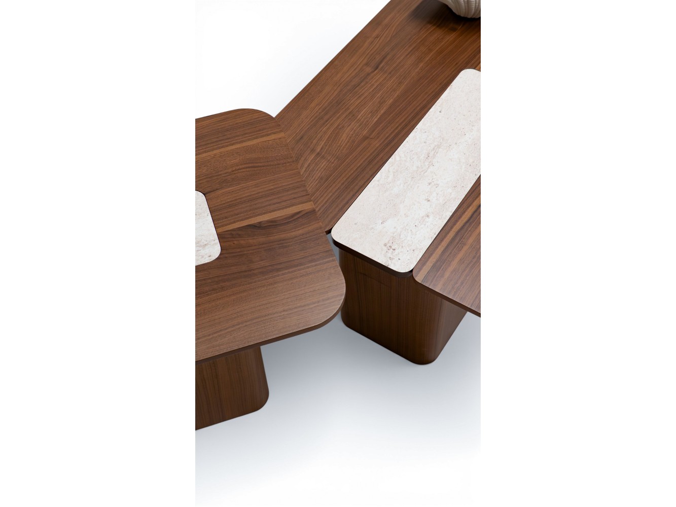690 - 691 Walnut Travertine Set Of 2