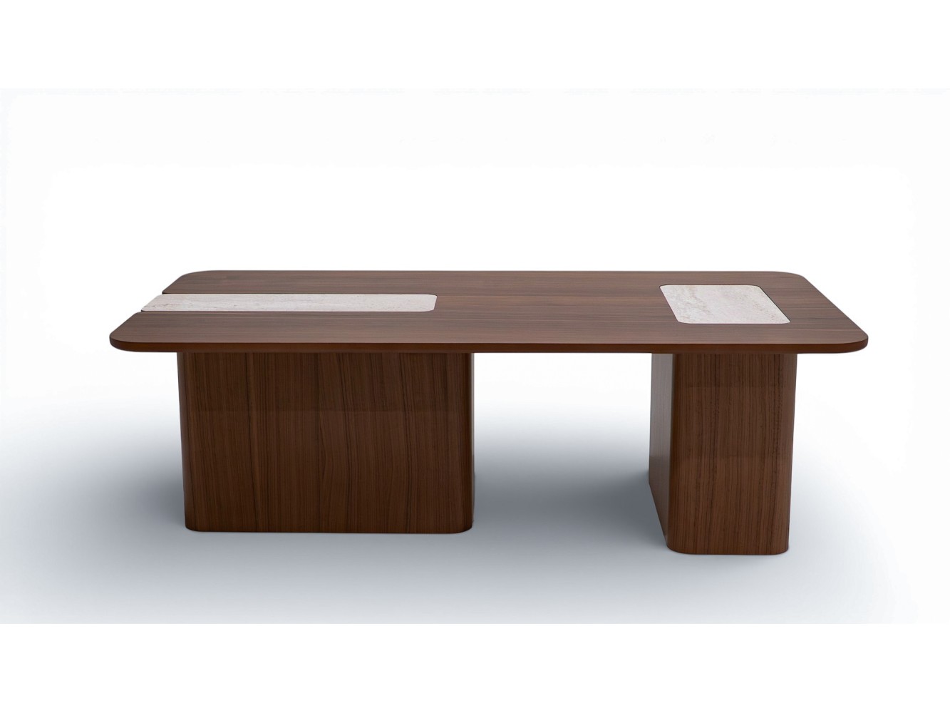 690 - 691 Walnut Travertine Set Of 2