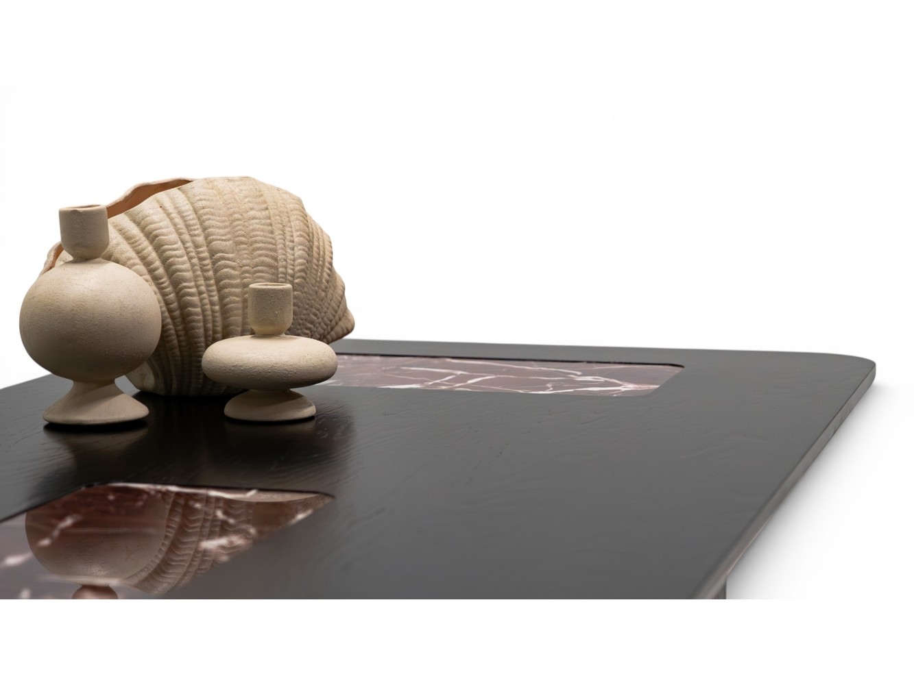 690 - 691 Black Oak Cherry Marble Set Of 2