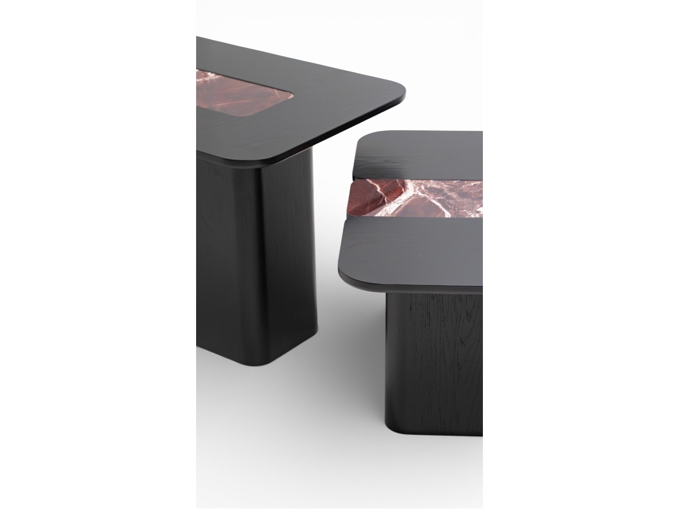 690 - 691 Black Oak Cherry Marble Set Of 2