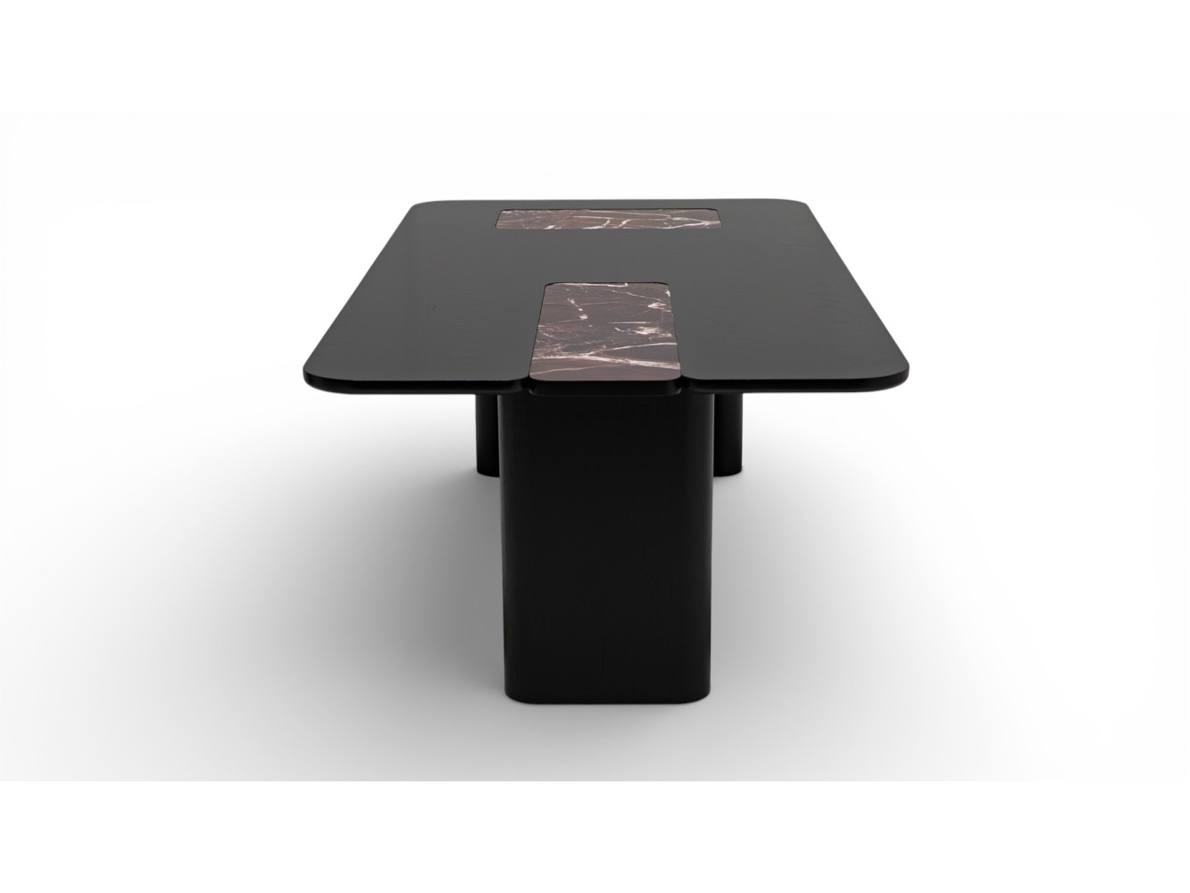 690 - 691 Black Oak Cherry Marble Set Of 2