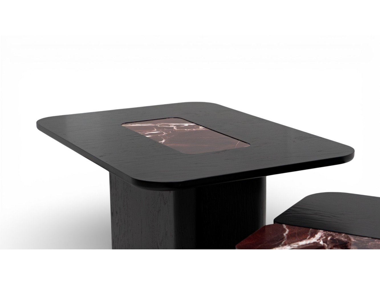 690 - 691 Black Oak Cherry Marble Set Of 2