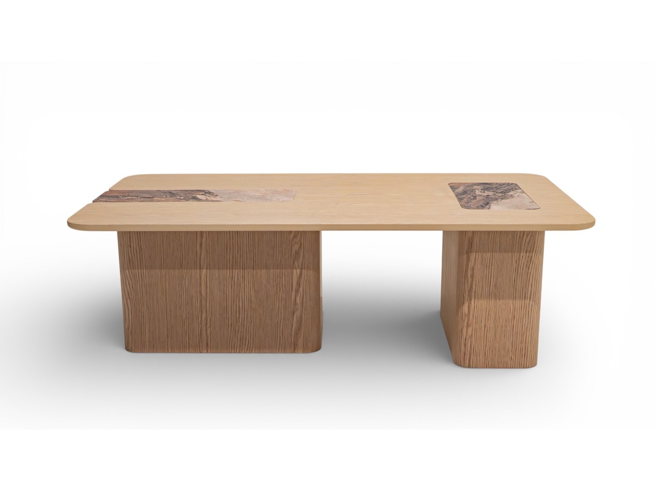 690 - 691 Light Oak Gaia Marble Set Of 2