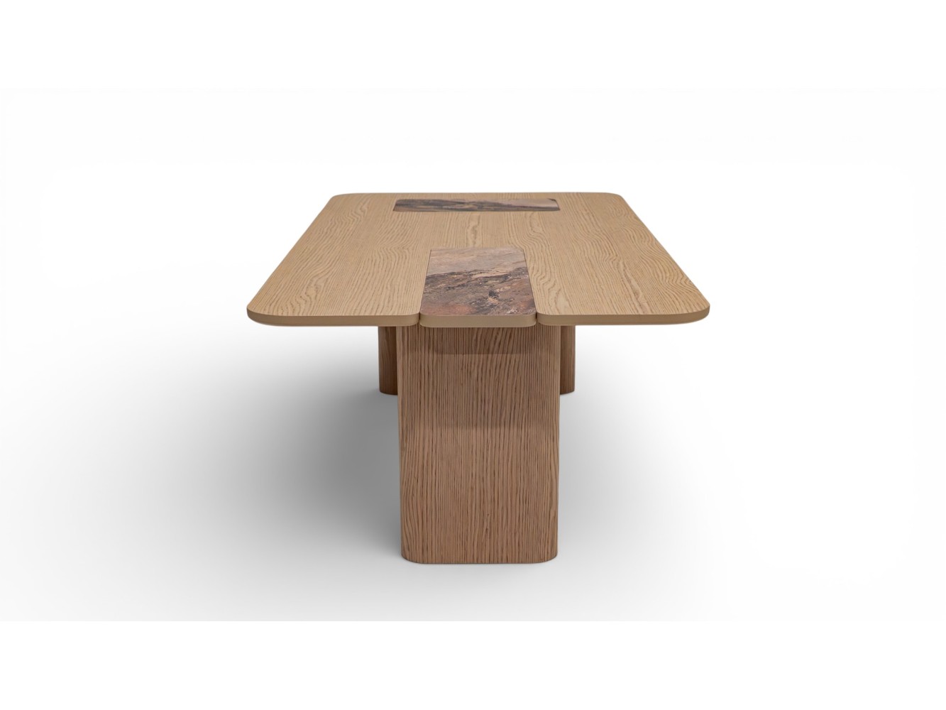 690 - 691 Light Oak Gaia Marble Set Of 2