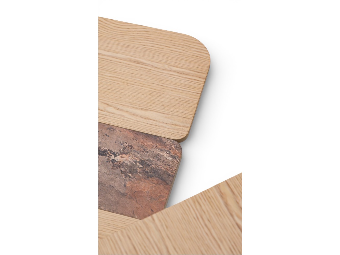 690 - 691 Light Oak Gaia Marble Set Of 2