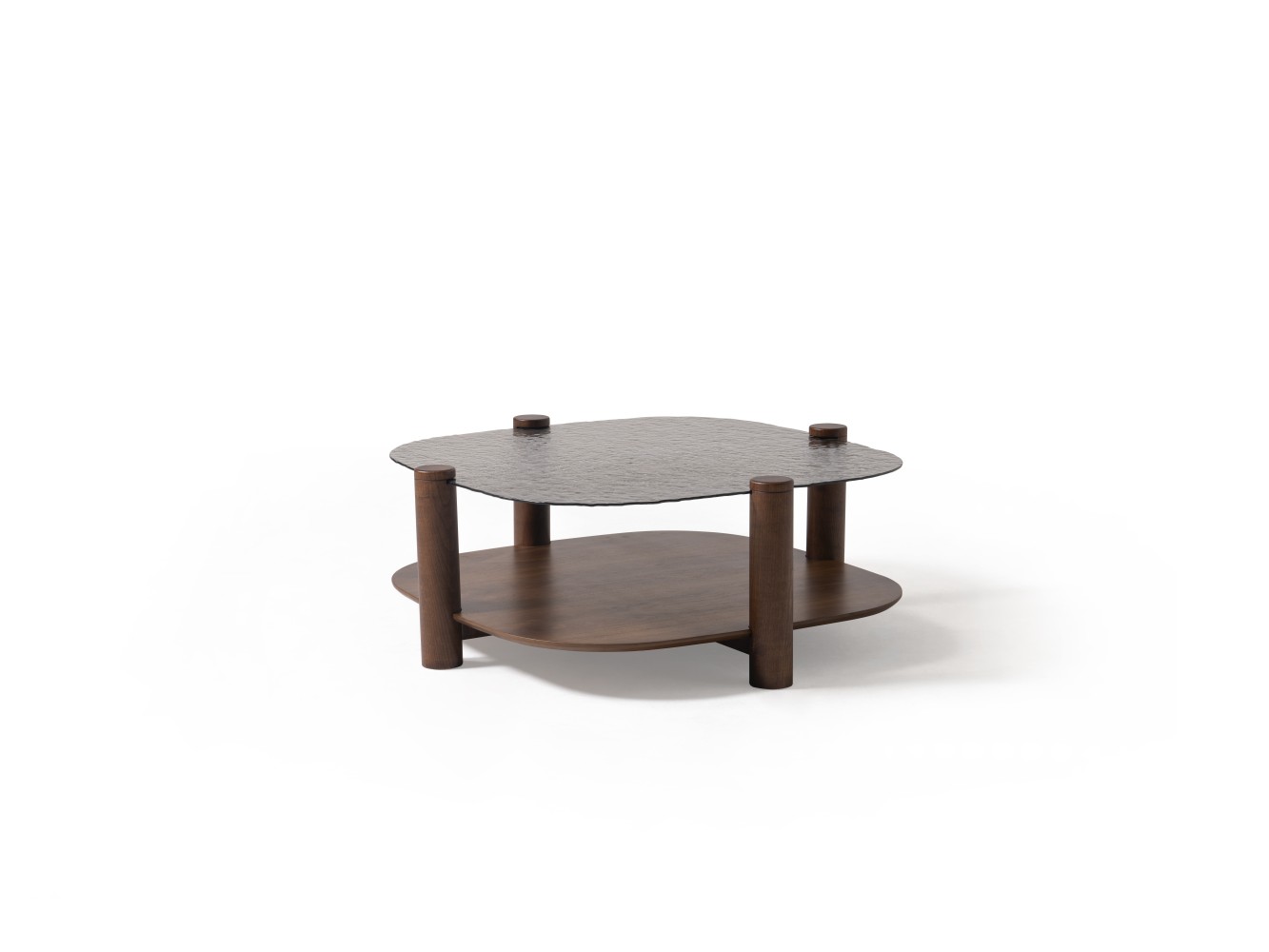 974 - 975 Walnut Bronze Fusion Glass Set Of 2