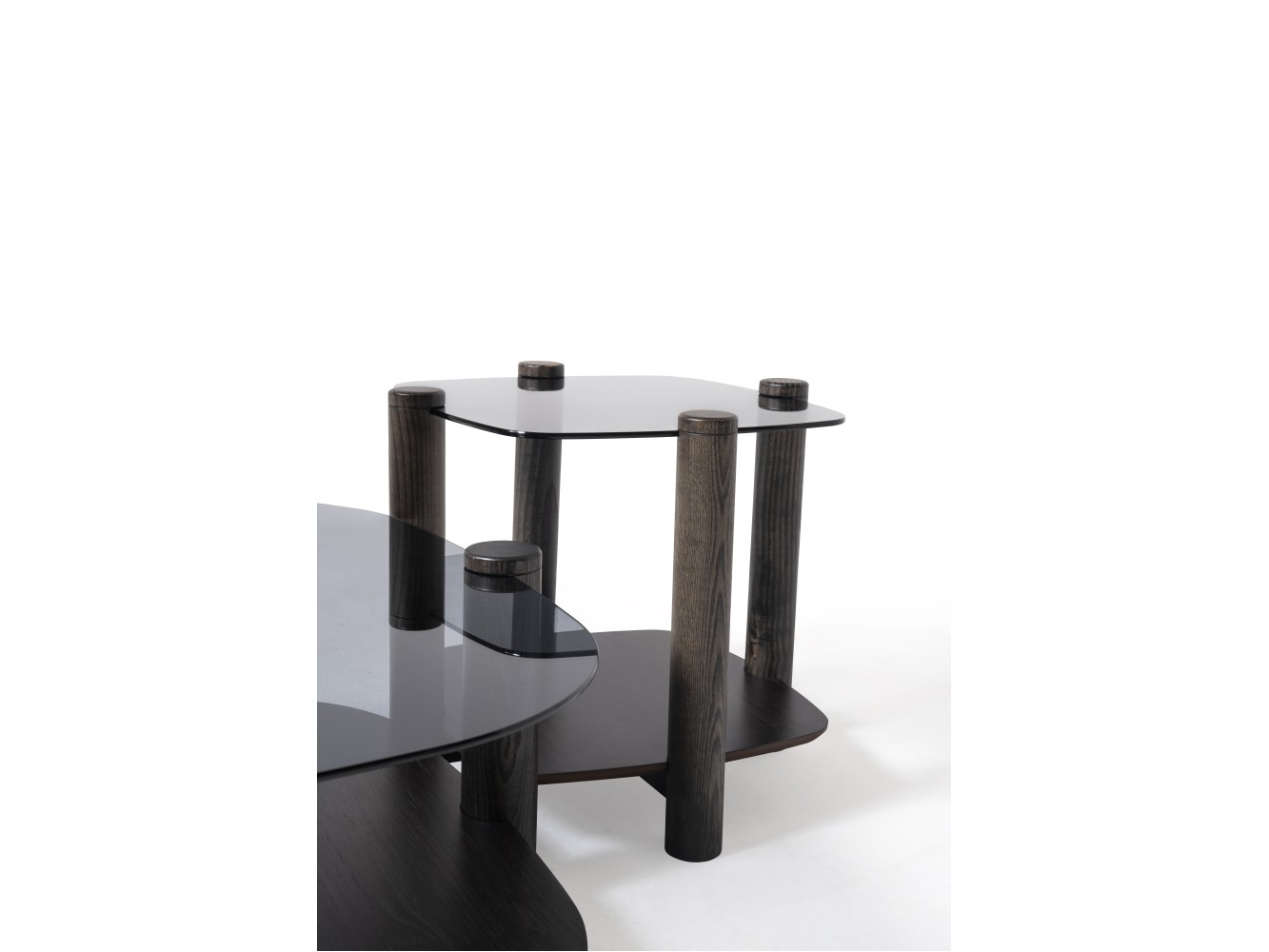 974 - 975 Van Gogh Smoked  Glass Set Of 2