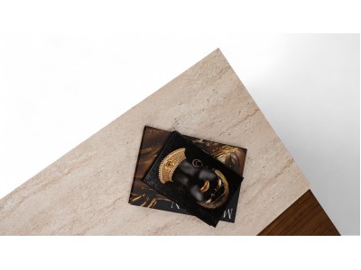 187 Walnut Travertine Set Of 4