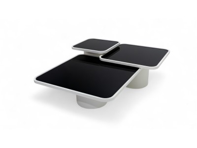 957 Moonstone Black Glass Set Of 3