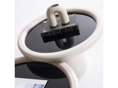 950 Sandstone  Black Glass Set Of 3