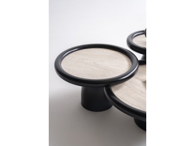 950 Travertine Black Set Of 3