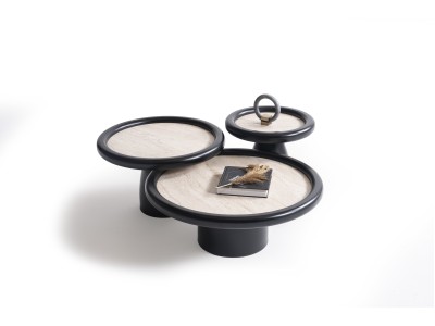 950 Travertine Black Set Of 3