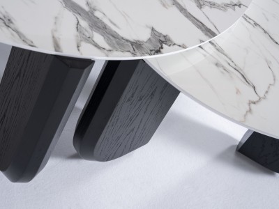 720 Black Oak White Marble Set Of 3
