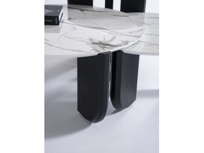 720 Black Oak White Marble Set Of 3