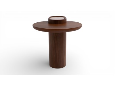 695 - 696 Walnut Travertine Set Of 2