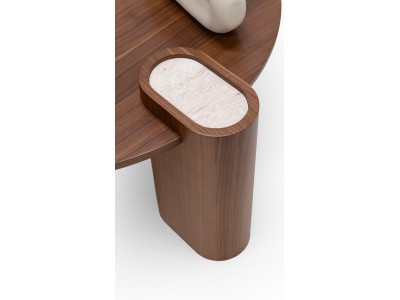 695 - 696 Walnut Travertine Set Of 2