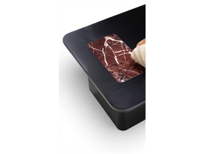 690 - 691 Black Oak Cherry Marble Set Of 2