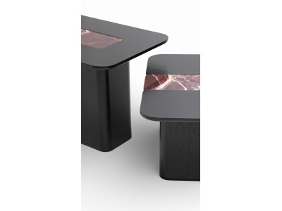 690 - 691 Black Oak Cherry Marble Set Of 2