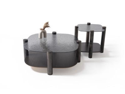 974 - 975 Van Gogh Smoked Fusion Glass Set Of 2