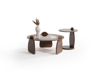 087 - 088 Walnut Bronze Set Of 2