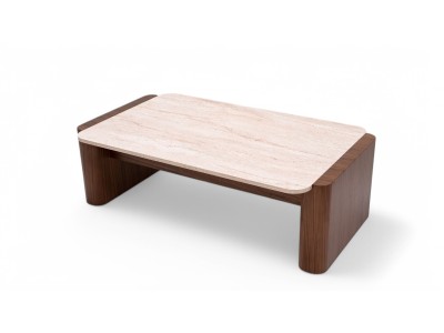 668 - 669 Walnut Travertine Set Of 2